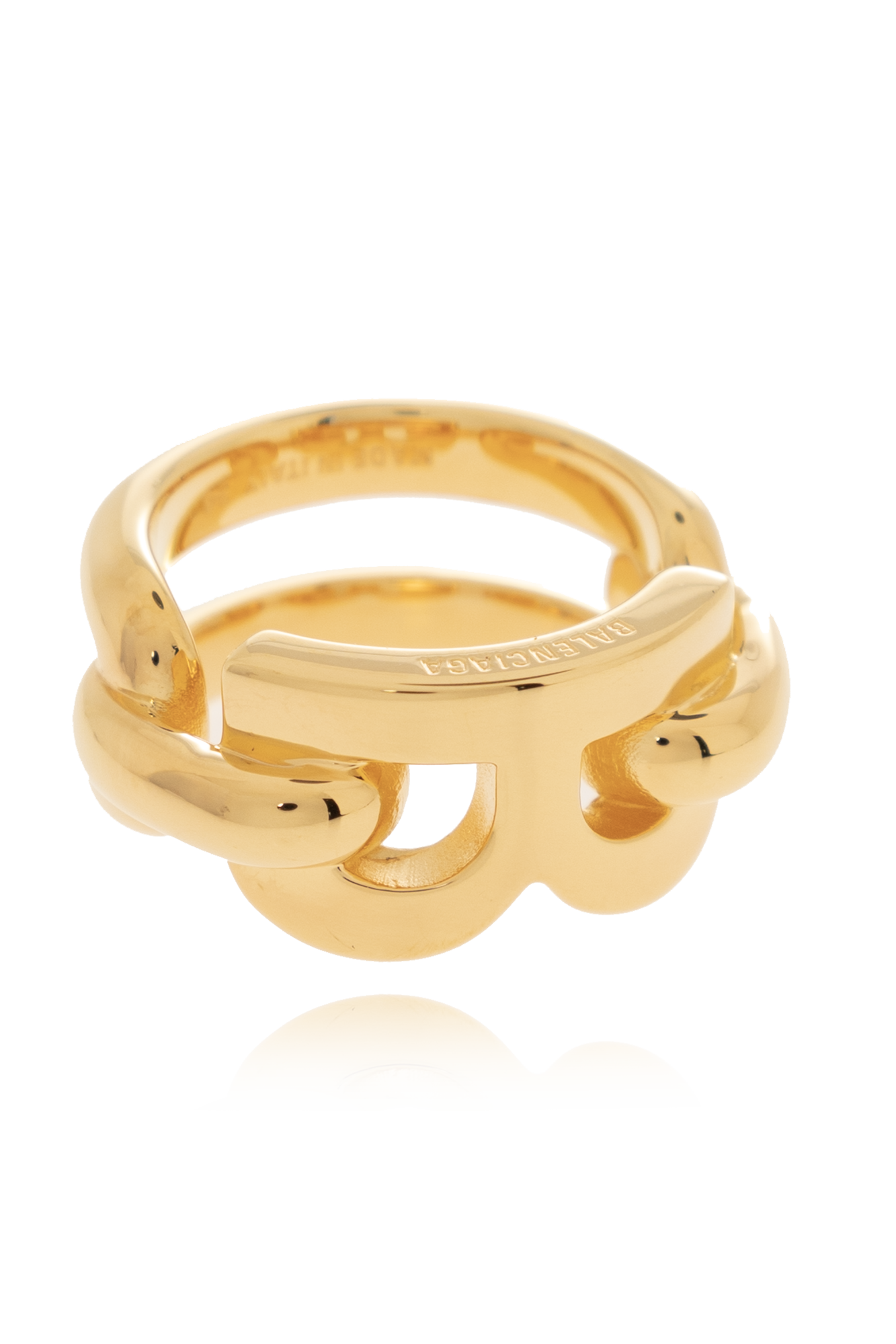 Gold Brass ring with logo Balenciaga - Vitkac Canada